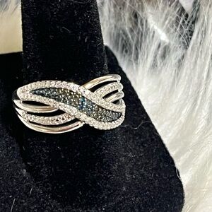 Sterling SUN Blue Sapphire Ring